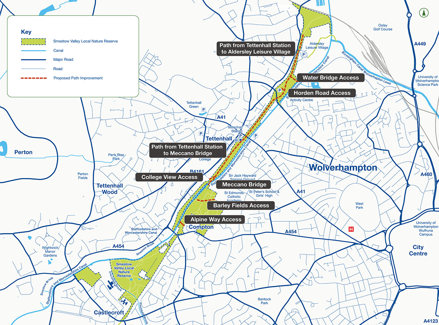 Smestow Valley Local Nature Reserve location map